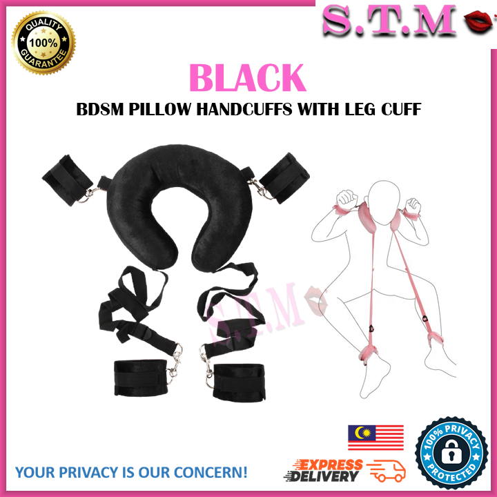 BDSM Sex Pillow – Bondage Pillow with Handcuffs & Leg Cuffs for Couples