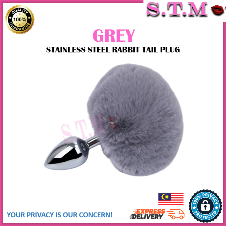Fluffy Tail Anal Teaser - Stainless Steel Rabbit Tail Plug